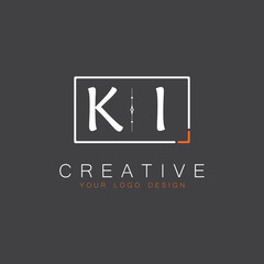 Fototapeta premium initial monogram logo for Creative with square style design.