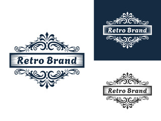 Premium Retro Badge logo design vector. Old badges. Retro vintage luxury decorative ornamental with wooden logo design vector template