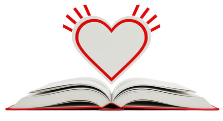 Isolated Open Book With Heart