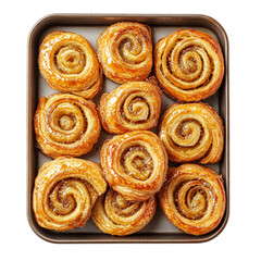 A Tray of Butterfy Palmiers Isolated on Transparent Background