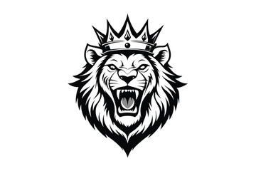 Obraz premium crown lion illustration vector