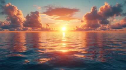 Obraz premium Sunrise over ocean landscape