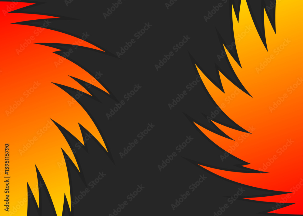 Poster abstract background with curved spike pattern and with some copy space area