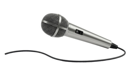 Isolated Silver Microphone on White Background