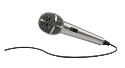 Isolated Silver Microphone on White Background