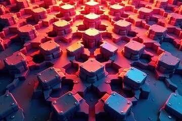 Obraz premium Interconnected, geometric shapes forming a repeating race pattern design , motif, background, illustration