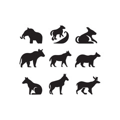 silhouettes of animals vector