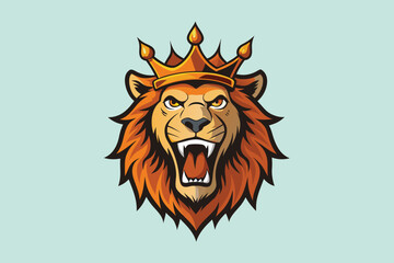 king lion illustration vector