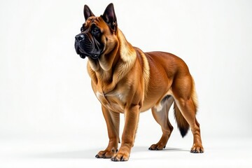 Obraz premium Majestic Mastiff, powerful stance, white background, large dog, large