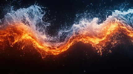 Fire and Ice Waves Abstract Background