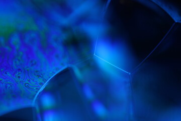 Blue liquid structure in macro, bright fluid background, smooth movement, molecular structure, dark...