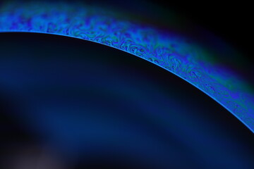 Blue liquid structure in macro, bright fluid background, smooth movement, molecular structure, dark...