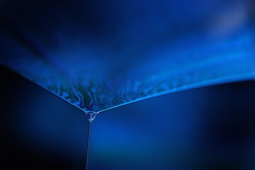 Blue liquid texture in macro, bright fluid background, smooth movement, molecular structure