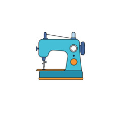 electric sewing machine on white background