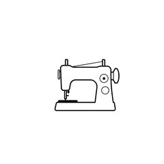 electric sewing machine line art on white background