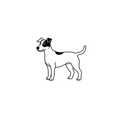 jack russell terrier line art on white background