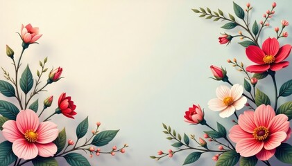 Subtle floral motifs, muted tones, repeating texture , illustration, aesthetic, seamless