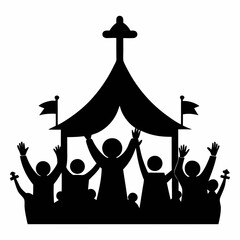Christian festival silhouette vector illustration