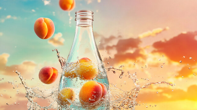 Refreshing peach elixir bursting with flavor and vitality Generative AI