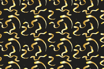 gold abstract brush stroke painting seamless pattern freehand rough hand drawn texture.