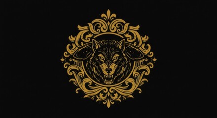 Art Deco Emblem of a Lamb with a Hidden Wolf's Face