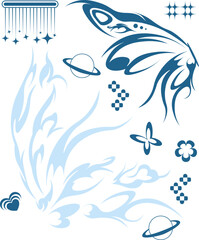 Obraz premium Y2k Butterfly