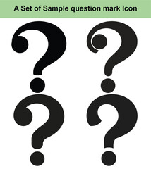 question mark icon Simple silhouette logo set