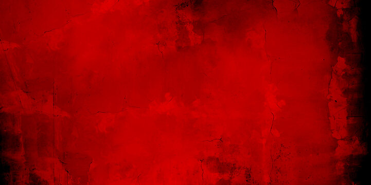 Grunge red background texture. Grunge plaster cement or concrete wall texture red color with scratches