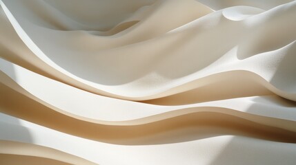 Obraz premium Fluid waves of fabric create a serene and soothing visual, capturing the delicate play of light on soft, flowing textures.