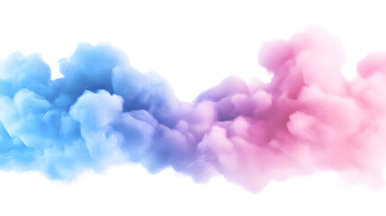 Fototapeta premium Pink and Blue Clouds on Transparent Background - Ethereal and Dreamy Sky Illustration with Whimsical Colors.