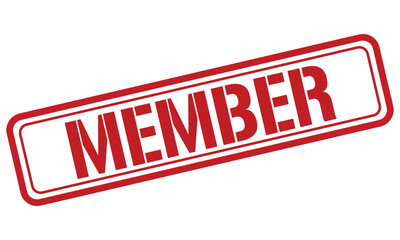 MEMBER red stamp text vector, rubber stamp