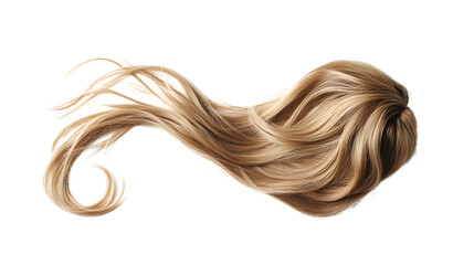 Stylish Blonde Ponytail Cascading on White - Professional Haircare Image Profile Display Concept