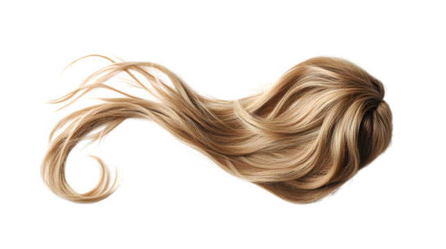 Stylish Blonde Ponytail Cascading on White - Professional Haircare Image Profile Display Concept