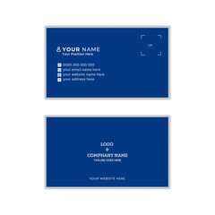 Minimalist Corporate professional visiting Vector illustration and modern blue and white Futuristic shape creative Print ready Business Card Template.