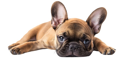 Obraz premium Cute French Bulldog Puppy on Transparent Background - Professional Pet Stock Photo
