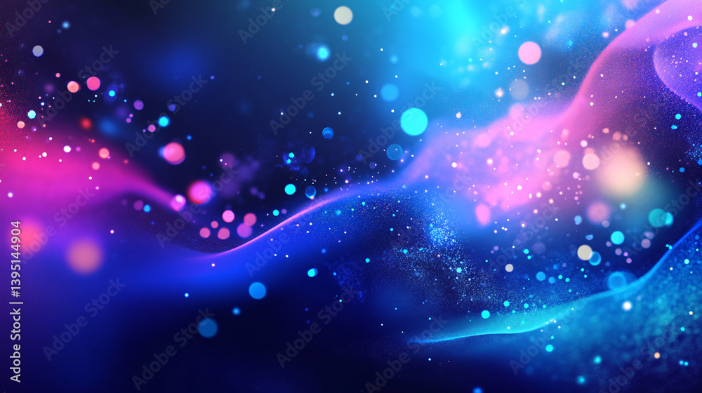 Canvas Prints an abstract digital art piece featuring colorful ethereal light particles