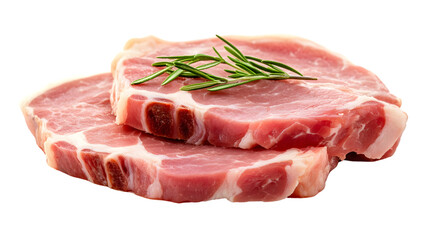 Fototapeta premium Fresh Raw Pork Ham Meat on Transparent Background with Clipping Path for Professional Use.