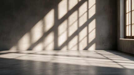 Minimalist Interior with Natural Light and Shadow Play on Wall