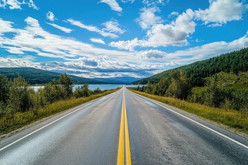 Naklejka premium Open Road Scenic Landscape