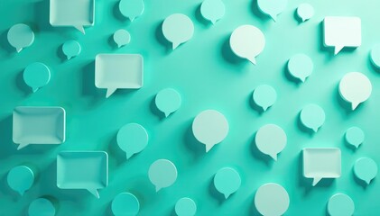 Geometric teal speech bubble wallpaper pattern, bubbles, trendy, wallpaper