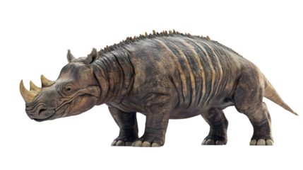 Majestic Rhino Isolated on Transparent Background - Striking and Powerful Wildlife Image