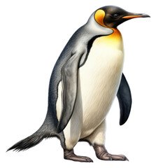 Obraz premium PNG Penguin animal bird king penguin, digital paint illustration.