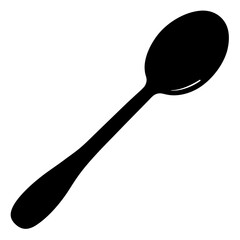 spoon silhouette vector isolated on white background