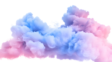 Pink and Blue Clouds on Transparent Background - Dreamy and Serene Sky Illustration
