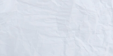 White clean crumpled paper background. Horizontal crumpled empty paper template for posters and banners. Vector illustration