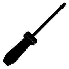 screwdriver Silhouette vector isolated on a white background