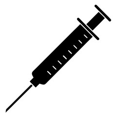 syringe silhouette vector isolated on white background