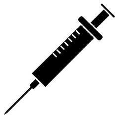 syringe silhouette vector isolated on white background