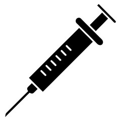syringe silhouette vector isolated on white background