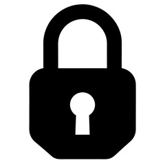 lock silhouette vector isolated on white background